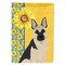 Caroline's Treasures Summer Sunflowers Black and Silver German Shepherd Flag Garden Size